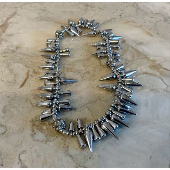 Stella & Dot Renegade Silver Spiked Stretch bracelet - Picture 2 of 6